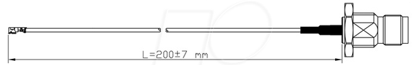 Розетка RP-TNC > вилка MHF/U.FL, 200 мм