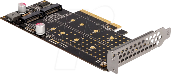 PCIe x8 > 2x M.2 NVMe, розгалуження, низький профіль