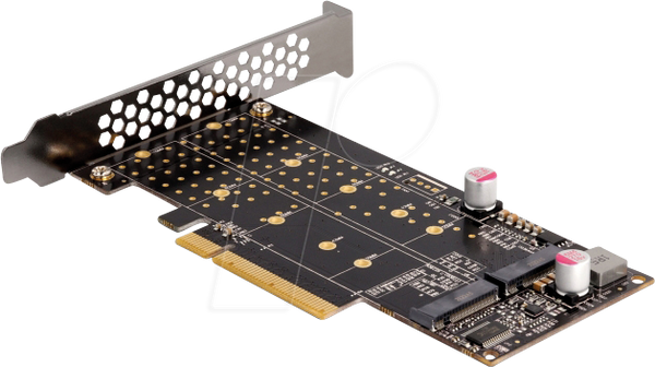PCIe x8 > 2x M.2 NVMe, розгалуження, низький профіль
