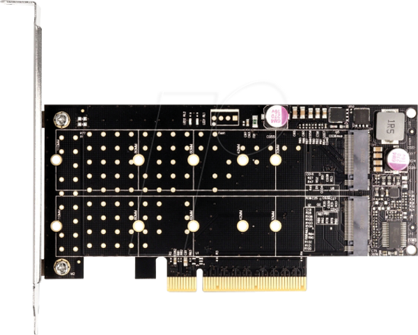 PCIe x8 > 2x M.2 NVMe, розгалуження, низький профіль