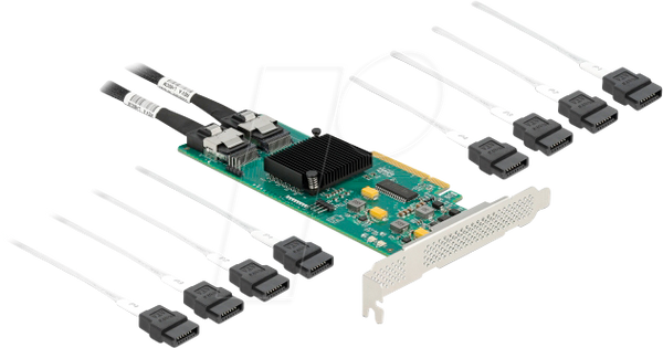 8-портова карта SATA PCI Express x8 з кабелем підключення