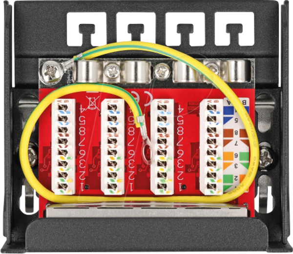 Міні-патч-панель для робочого столу, RJ45, 4 порти, Cat.6A, екранований, чорний