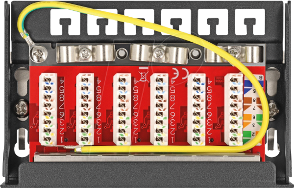 Міні-патч-панель для робочого столу RJ45, 6 портів, Cat.6A, екранований, чорний