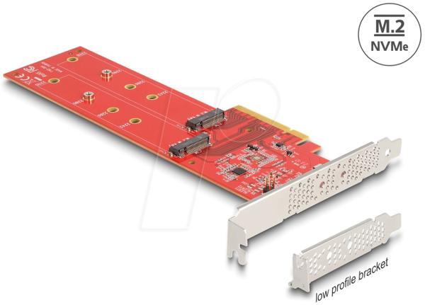 PCIe x8 > 2x M.2 NVMe, 22110, розгалуження