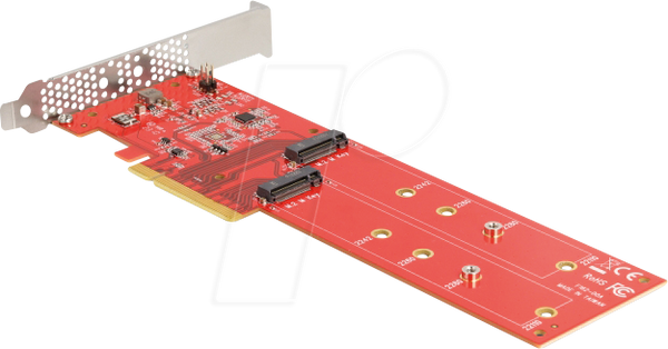 PCIe x8 > 2x M.2 NVMe, 22110, розгалуження