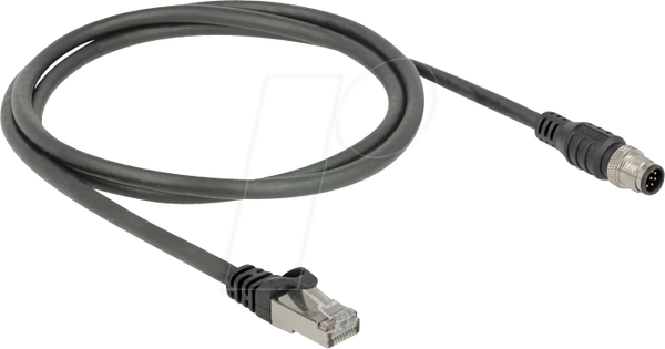 Штекер RJ45 > штекер M12, 8-контактний, Cat.5e SFTP