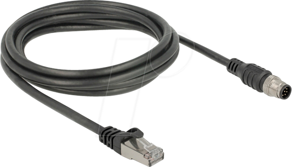 Штекер RJ45 > штекер M12, 8-контактний, Cat.5e SFTP