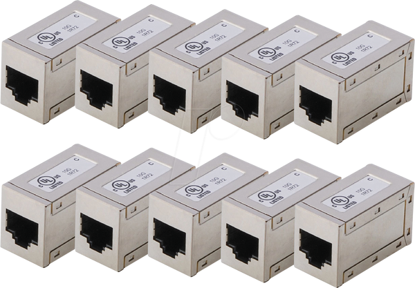 CAT 6, модульні з'єднувачі, екрановані – 10 шт.