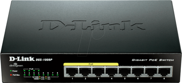 8-портовий гігабітний Ethernet-комутатор PoE (4x PoE)