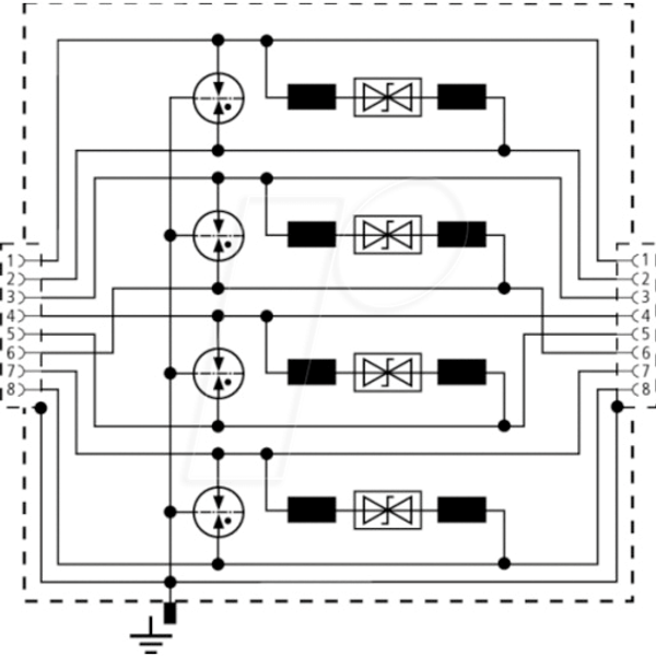 Устройство защиты от перенапряжения DEHNpatch с двумя разъемами RJ45
