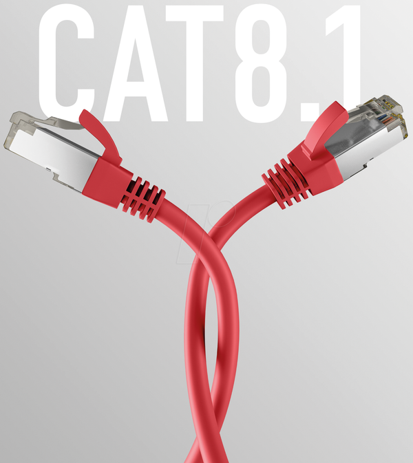 Патч-кабель, Cat.8.1, S/FTP PiMF, 2000 МГц, 1,5 м, червоний