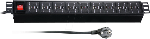 19-дюймова розетка, 1,5U, 18-контактна, USB