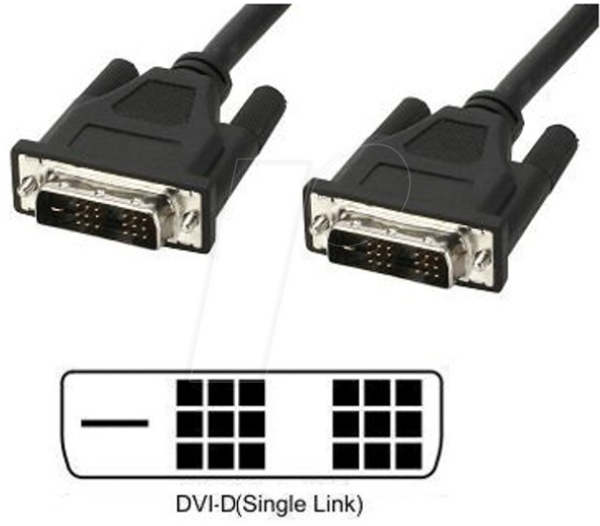 Моніторний кабель DVI DVI 18+1 штекер, Single Link, 1.8 м