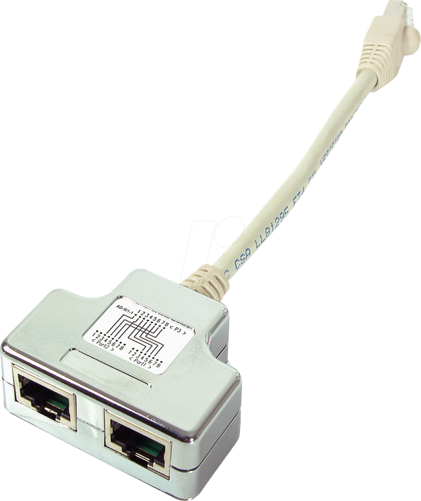 Т-подібний адаптер, RJ45, паралельний 1:1