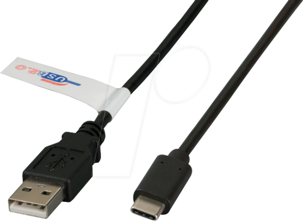 Кабель USB 2.0, роз'єм USB-A - USB-C, 1 м