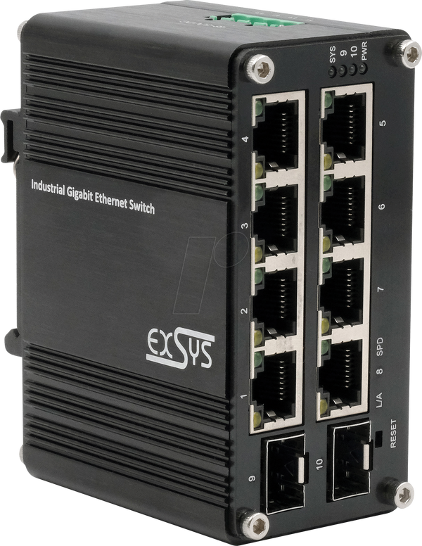 Комутатор, міні-8+2 порти, гігабітний Ethernet, SFP