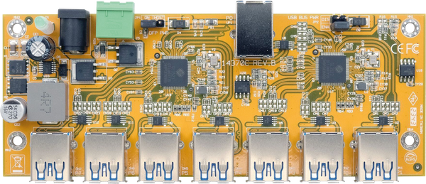 7-портова плата концентратора USB 3.2 Gen 1, стійкість до електростатичного розряду 15 кВ