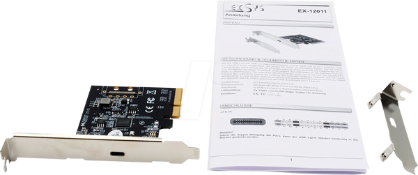 PCle x4 > 1 зовнішній USB 3.2 Type-C, 20 Гбіт/с