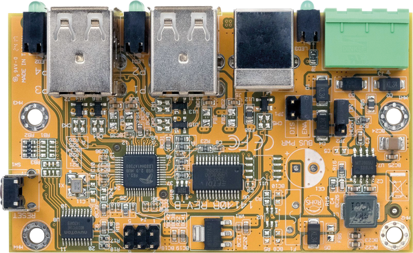 Плата 4-портового концентратора USB 2.0 з керованою стійкістю до електростатичного розряду 15 кВ