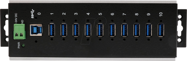 Промисловий концентратор USB 3.0 на 10 портів, 10x USB-A, 15 кВ ESD, температура