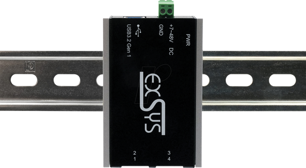 4-портовий промисловий концентратор USB 3.0, 4x USB-A, 15 кВ ESD, температура