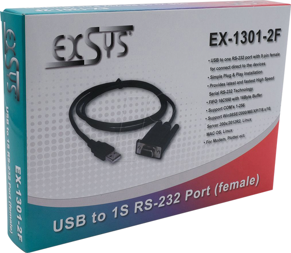 Перетворювач USB 2.0, USB-A на RS-232, 1,8 м