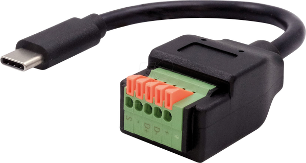 Перехідник USB 2.0, штекер USB-C на 5-контактний клемний блок