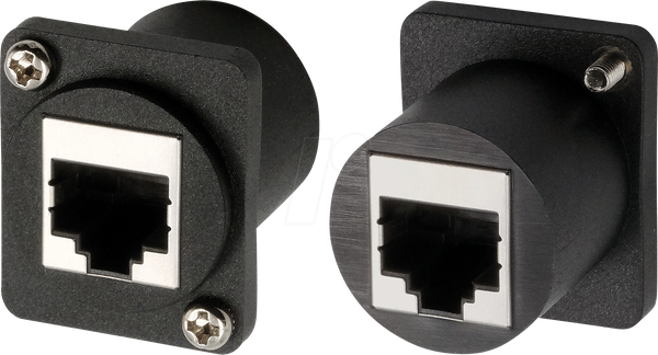 Модуль D-типу, Cat.5e, розетка/розетка RJ45, чорний