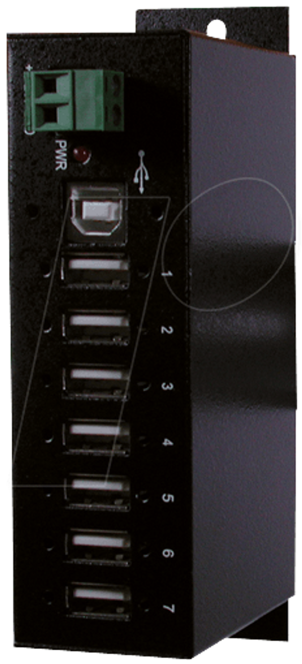 Металевий 7-портовий концентратор USB 2.0, гвинтові з'єднання