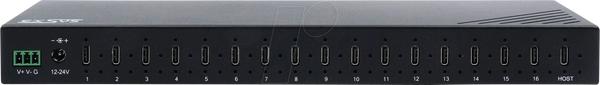 16-портовий концентратор USB 3.2 Gen 2, 16 портів USB-C, 120 Вт
