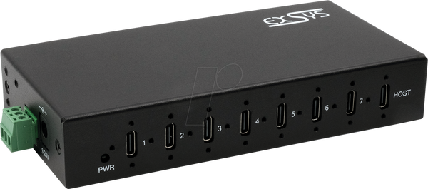 7-портовий промисловий концентратор USB 3.1, 15 кВ ESD, DIN-рейка