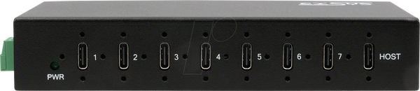 7-портовий промисловий концентратор USB 3.1, 15 кВ ESD, DIN-рейка