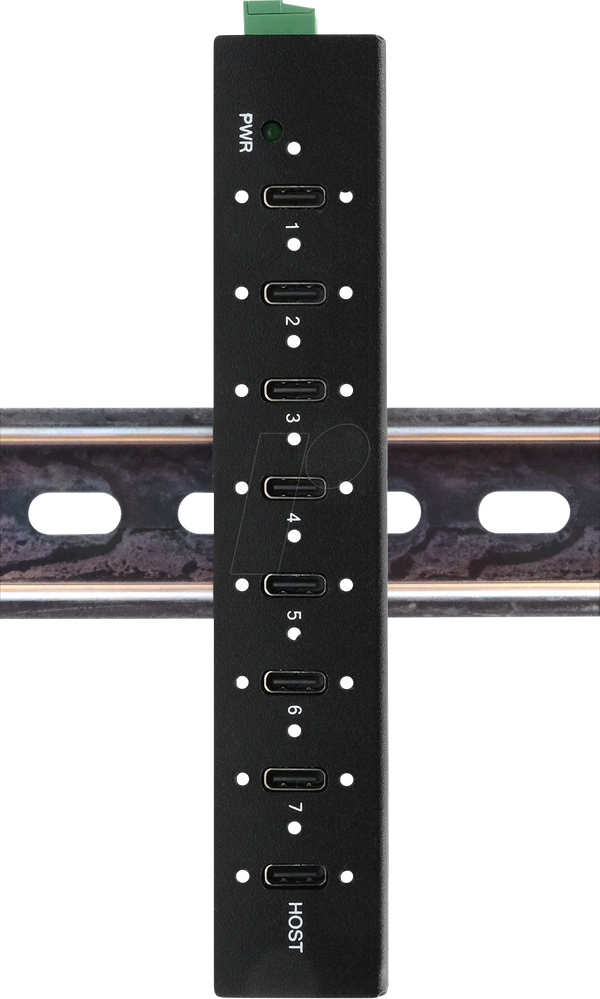 7-портовий промисловий концентратор USB 3.1, 15 кВ ESD, DIN-рейка