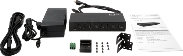 7-портовий промисловий концентратор USB 3.1, 15 кВ ESD, DIN-рейка