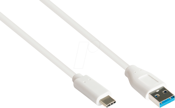 Кабель USB 3.1, штекер A - штекер C, білий, 0,5 м