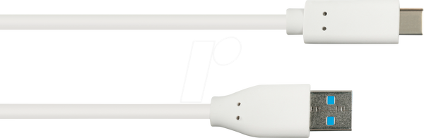 Кабель USB 3.1, штекер A - штекер C, білий, 0,5 м