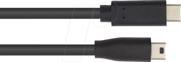 Кабель USB 2.0, роз'єм C - роз'єм Mini B, 0,3 м