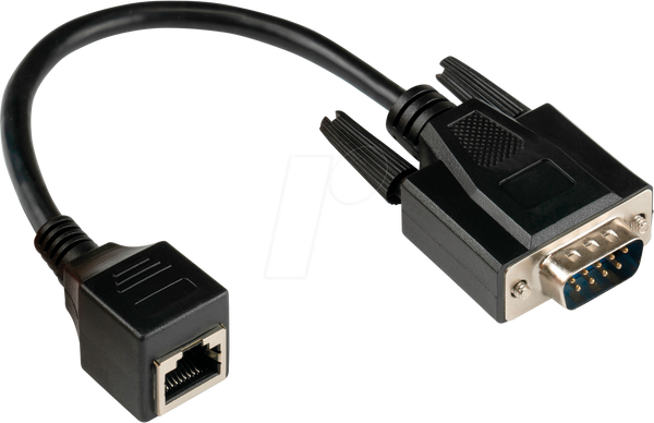 Адаптерний кабель RJ45 (мама) > D-Sub 9-полюсний (тато), чорний, 0,1 м