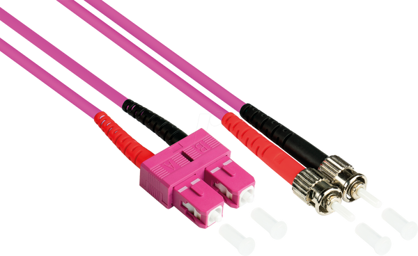 Дуплексна перемичка OM4 50/125µ SC/ST, 3 м, фіолетова