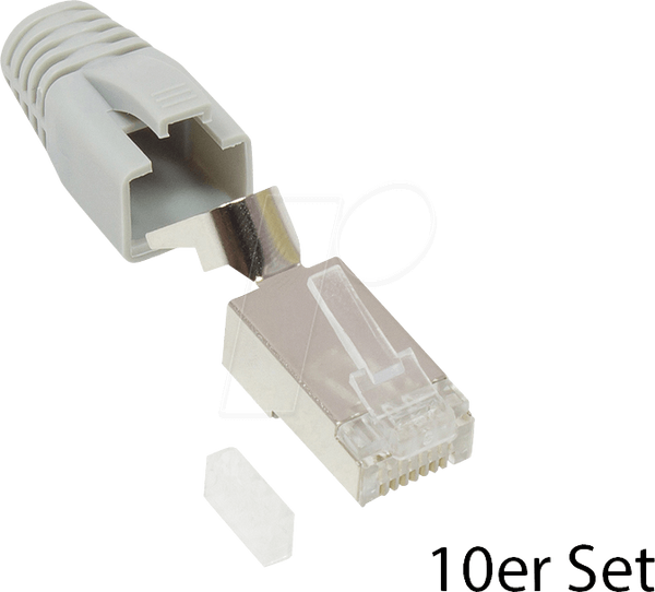 Роз'єм RJ-45 Cat.6A, комплект 10 шт., сірий