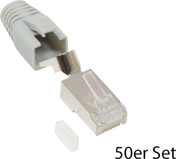 Роз'єм RJ-45 Cat.6A, комплект 50 шт., сірий