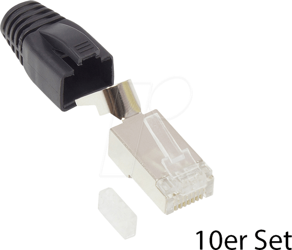 Роз'єм RJ-45 Cat.6A, комплект 10 шт., чорний