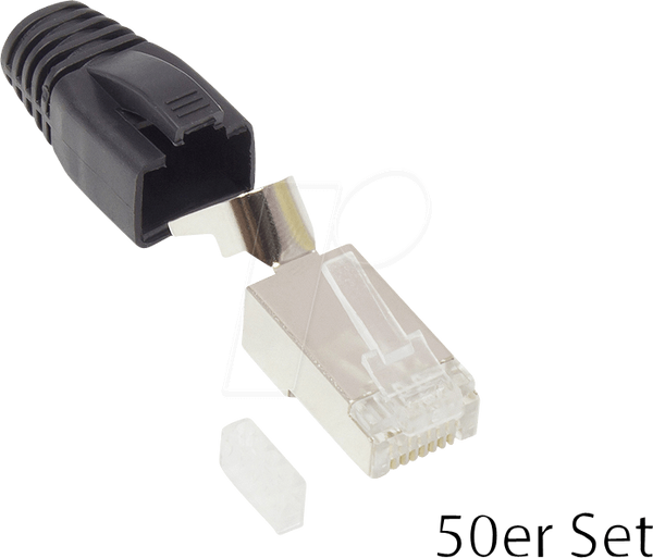 Роз'єм RJ-45 Cat.6A, комплект 50 шт., чорний
