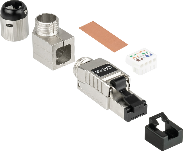 Вилка RJ45 Cat.6a, STP, металева, 5 напрямків