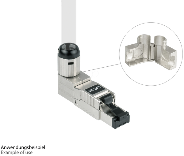 Вилка RJ45 Cat.6a, STP, металева, 5 напрямків