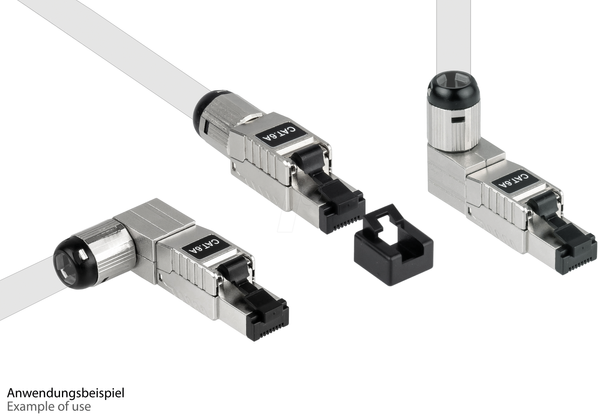 Вилка RJ45 Cat.6a, STP, металева, 5 напрямків