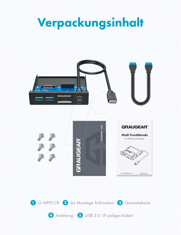 Картрідер, внутрішній, 3,5 дюйма, USB 3.1, SD, Micro SD, передня панель