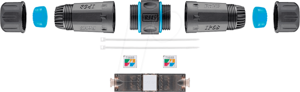 Зовнішній роз'єм LAN-кабелю (IP68), неекранований CAT 6A