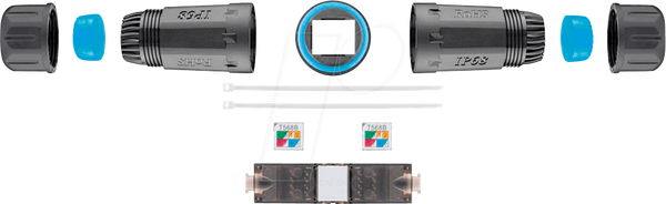 Зовнішній роз'єм LAN-кабелю (IP68), неекранований CAT 6A