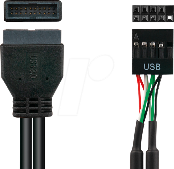 Штекер USB 3.0 на штекер USB 2.0, 15 см